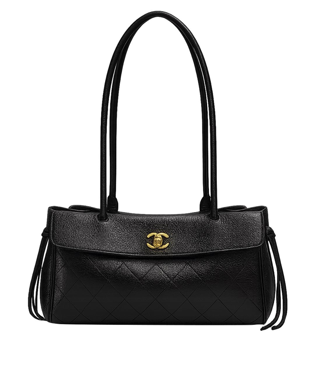 CHANEL Черная кожаная сумка через плечо, фото 1