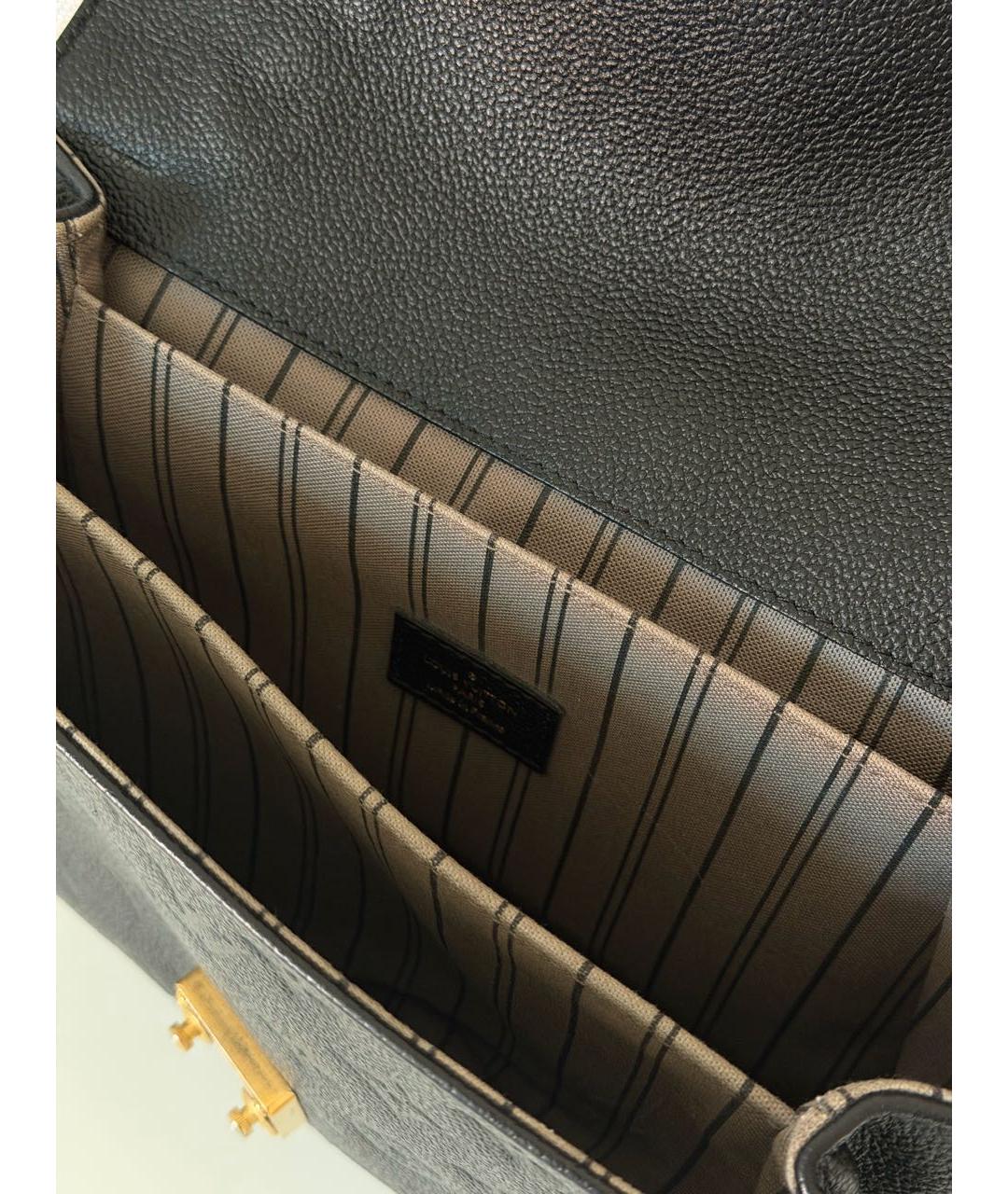 LOUIS VUITTON Черная кожаная сумка с короткими ручками, фото 4