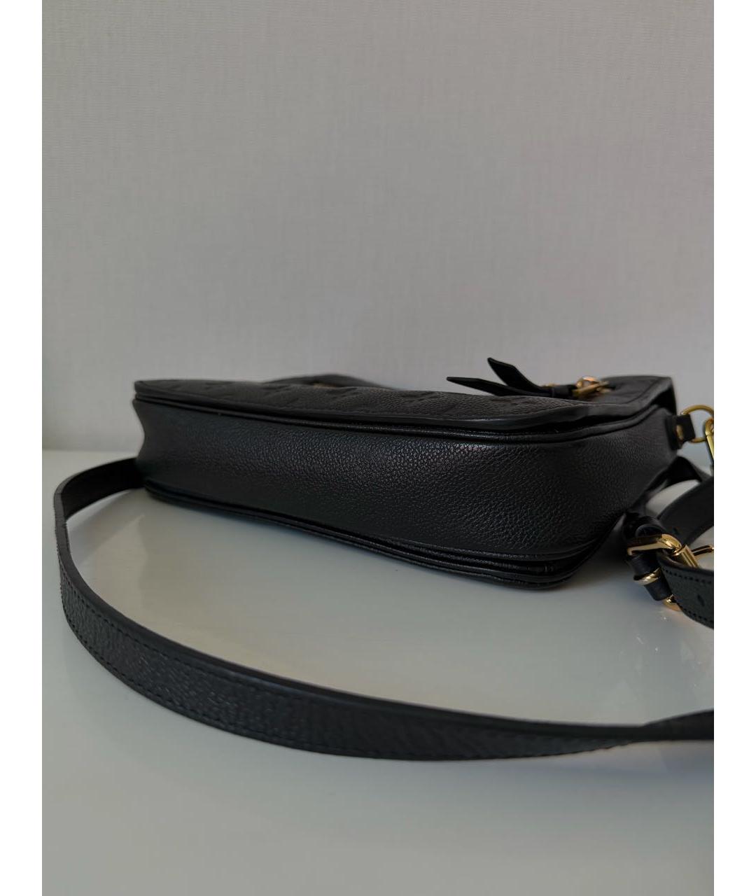 LOUIS VUITTON Черная кожаная сумка с короткими ручками, фото 5