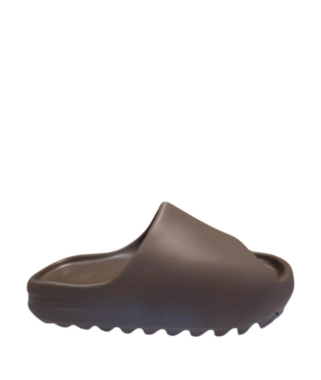 ADIDAS YEEZY Коричневые резиновые шлепанцы, фото 1