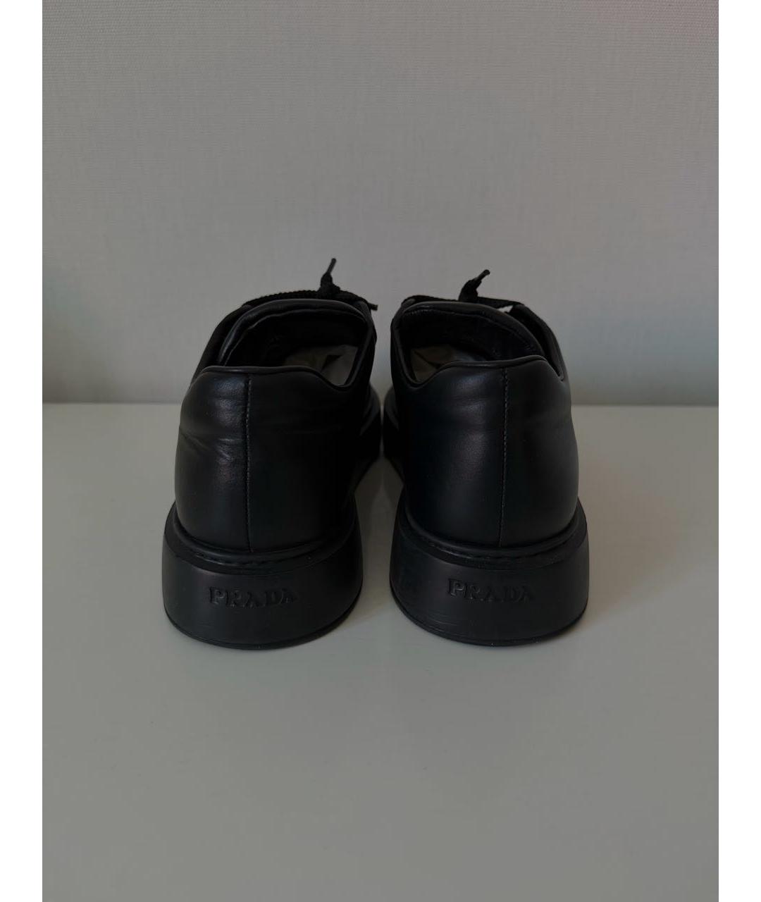 PRADA Черные кожаные кеды, фото 4