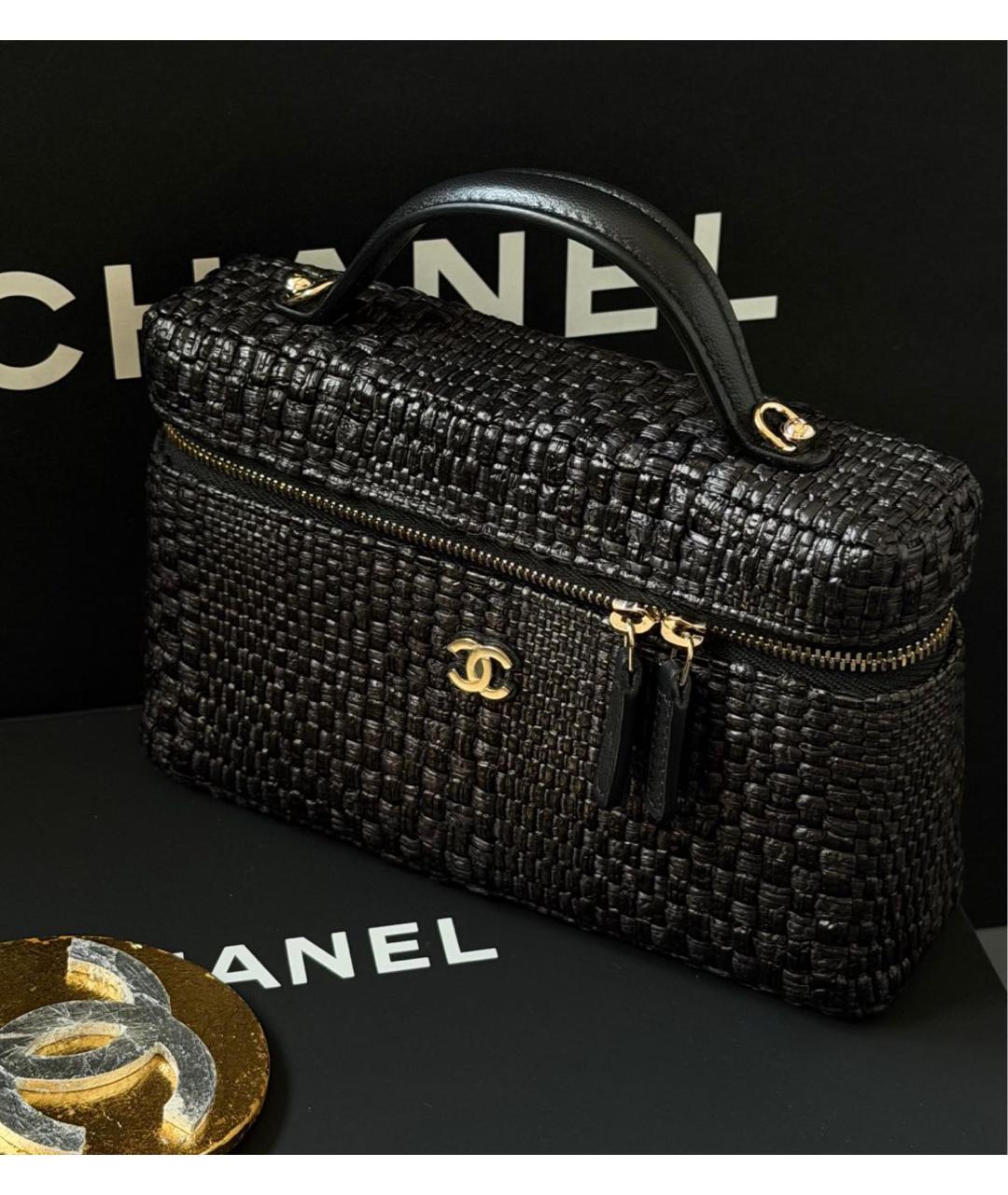 CHANEL Черная пелетеная сумка через плечо, фото 2
