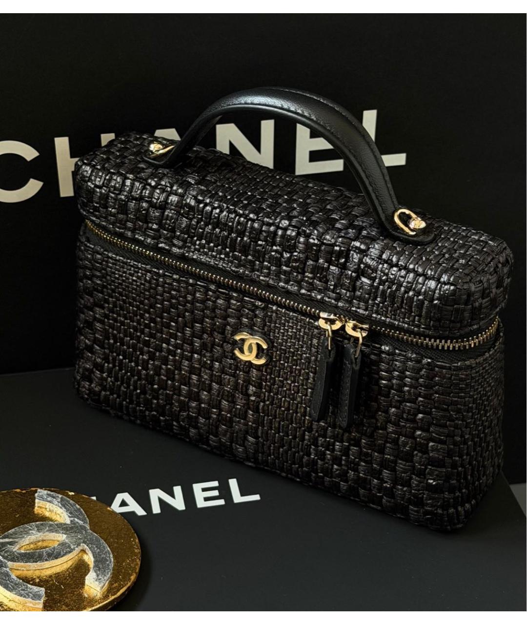 CHANEL Черная пелетеная сумка через плечо, фото 3