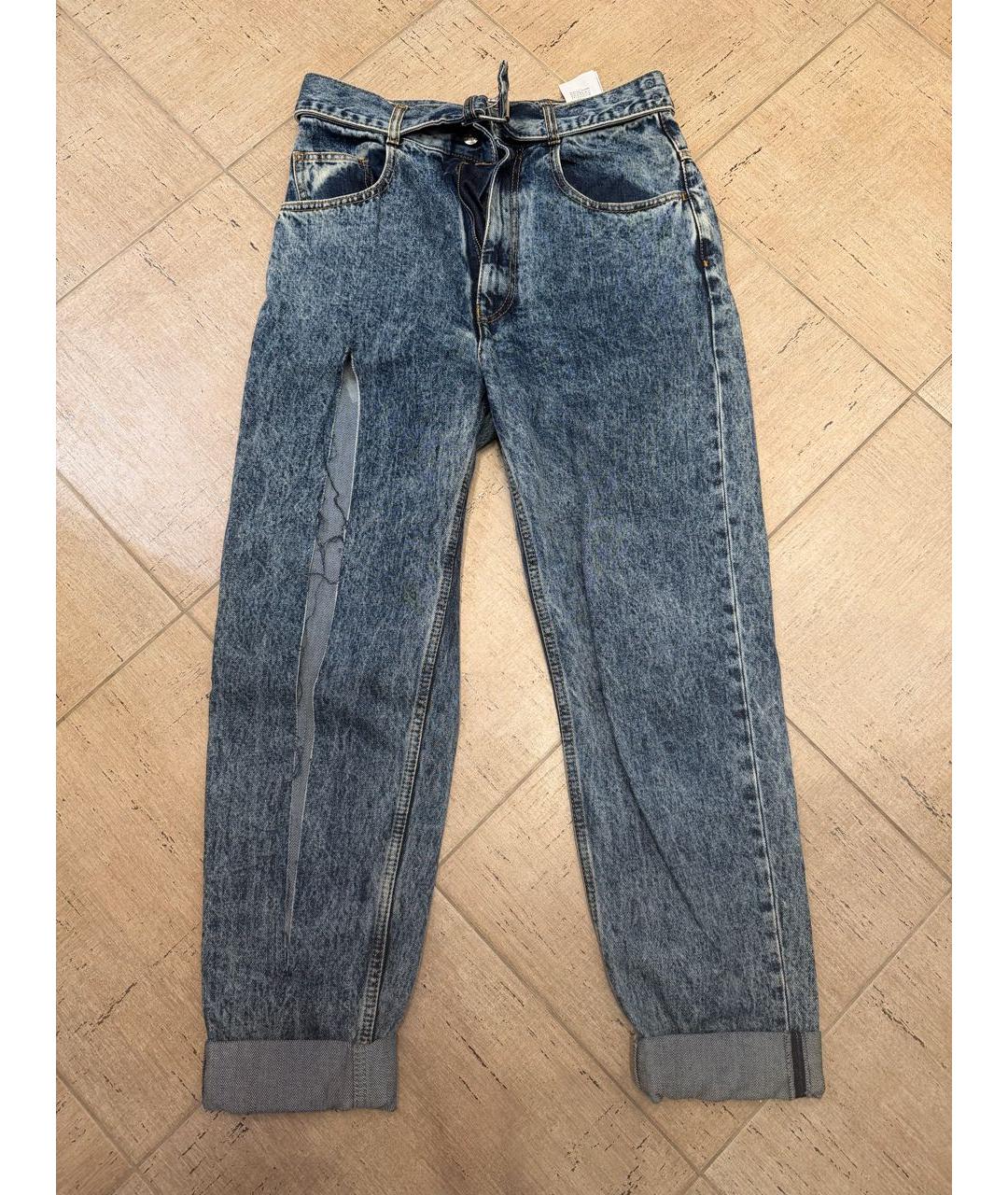 MAISON MARGIELA Темно-синие хлопковые джинсы слим, фото 5