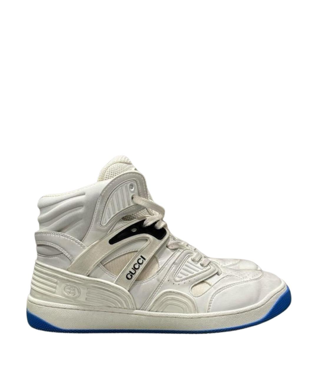 GUCCI Белые кожаные кроссовки, фото 1