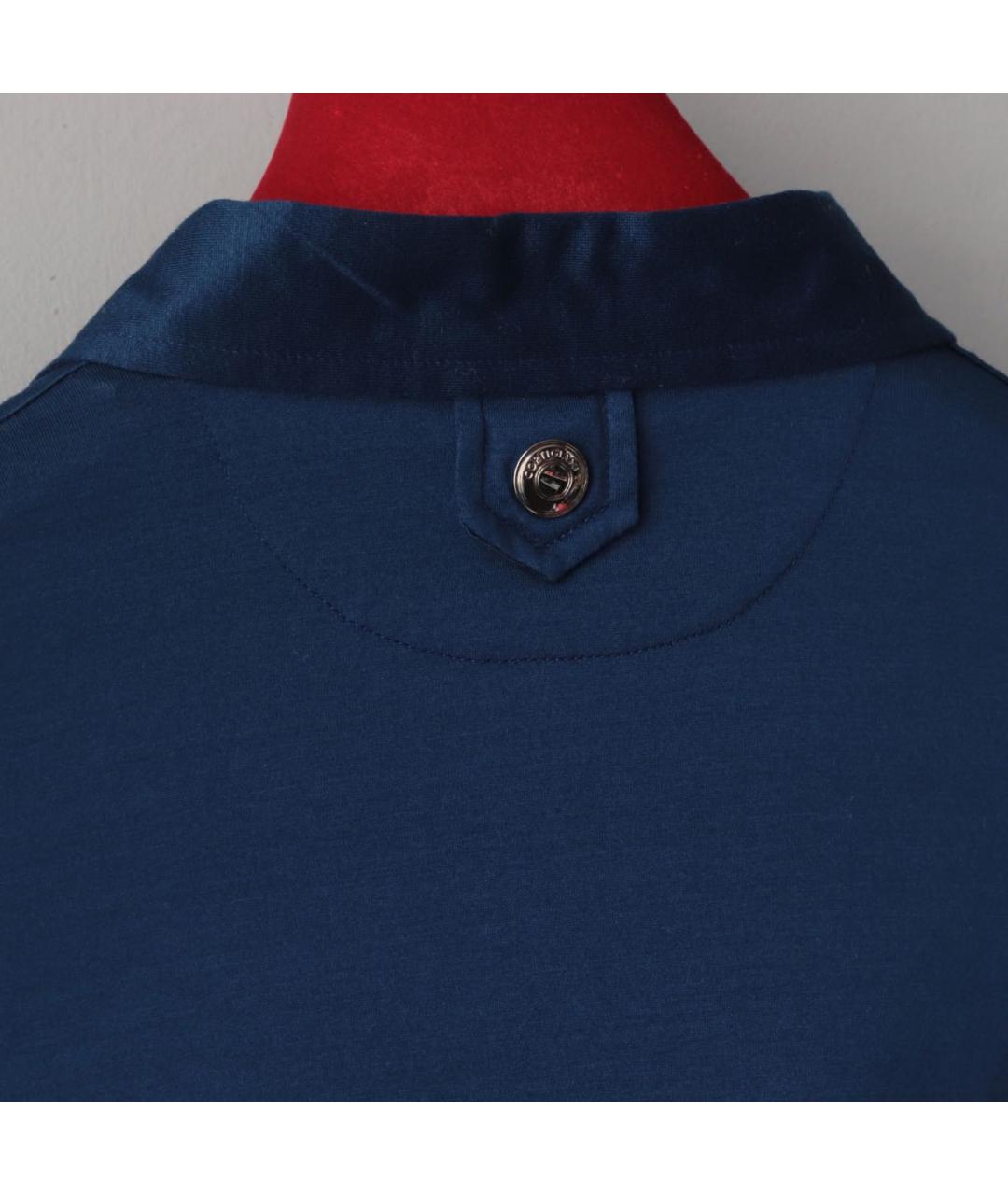 CORNELIANI Синее хлопковое поло с коротким рукавом, фото 5