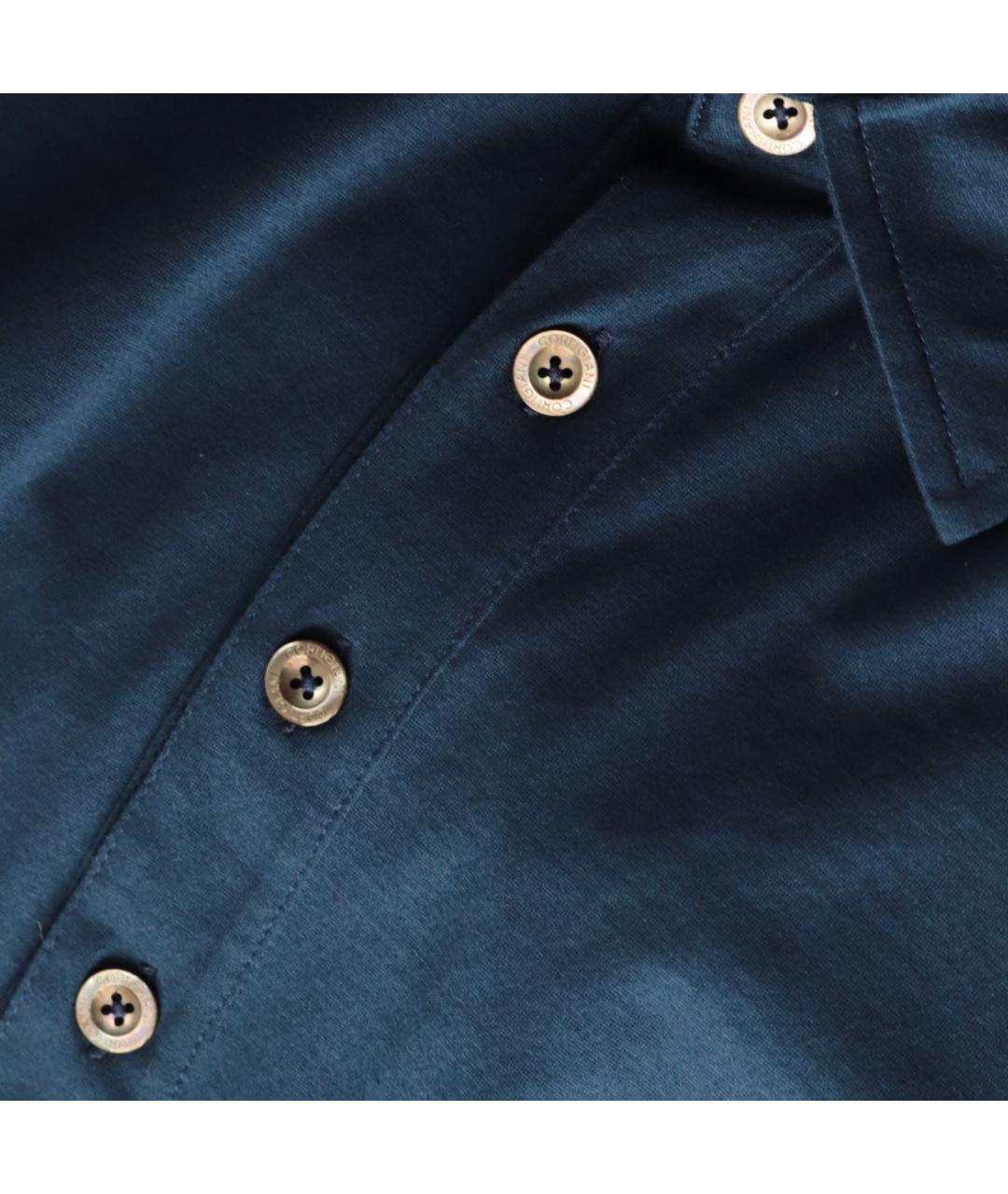 CORNELIANI Синее хлопковое поло с коротким рукавом, фото 4