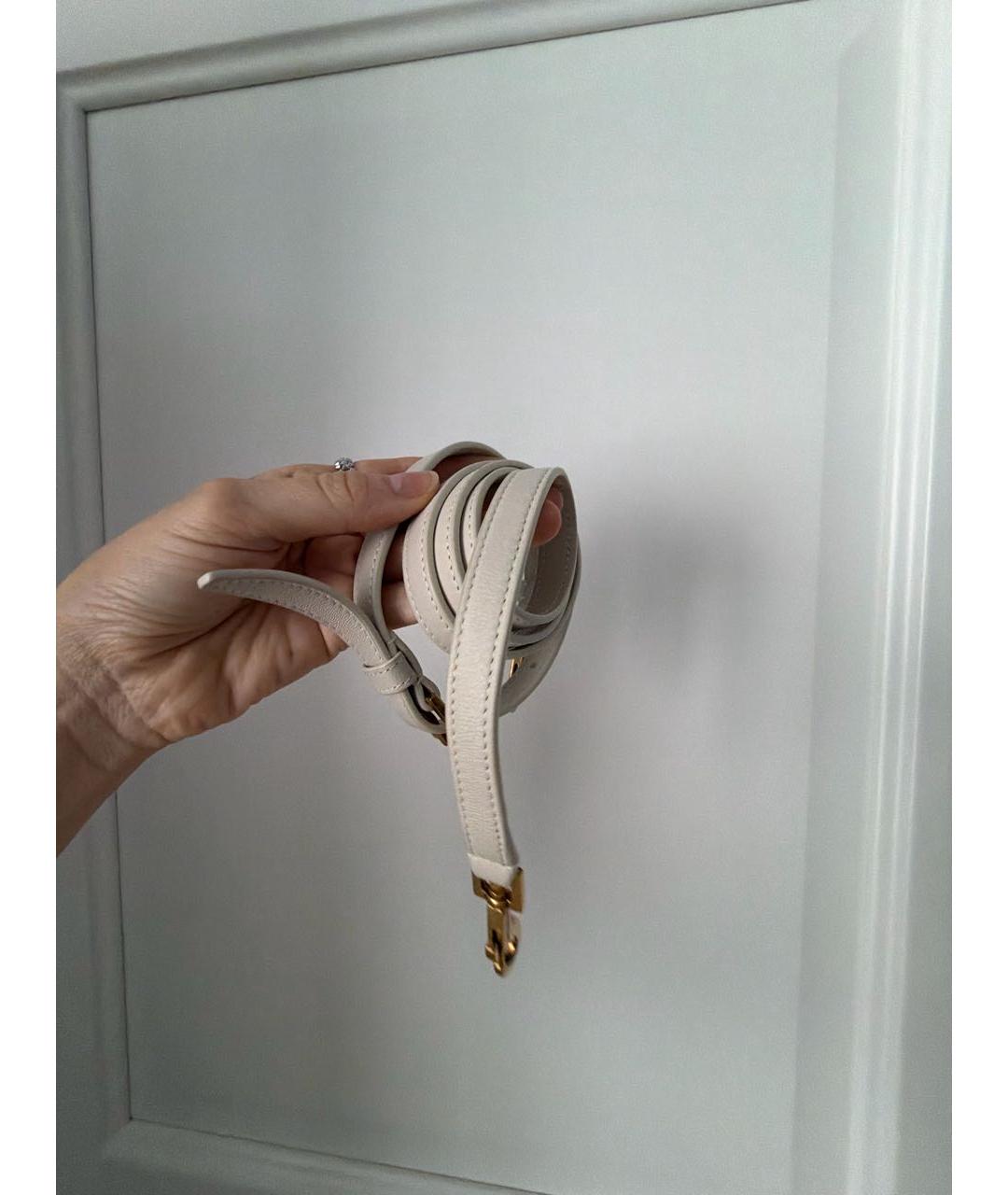 SAINT LAURENT Белая кожаная сумка через плечо, фото 5