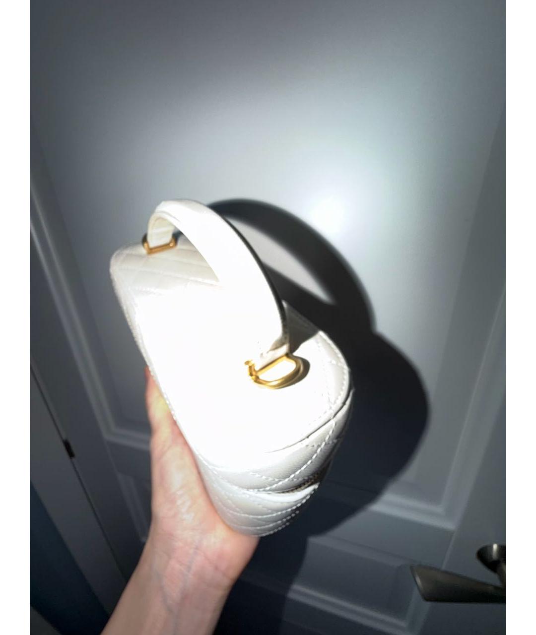 SAINT LAURENT Белая кожаная сумка через плечо, фото 6