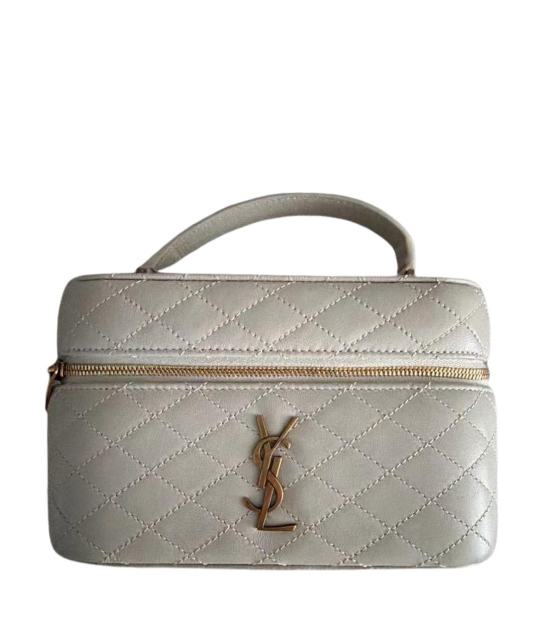 SAINT LAURENT Белая кожаная сумка через плечо, фото 1