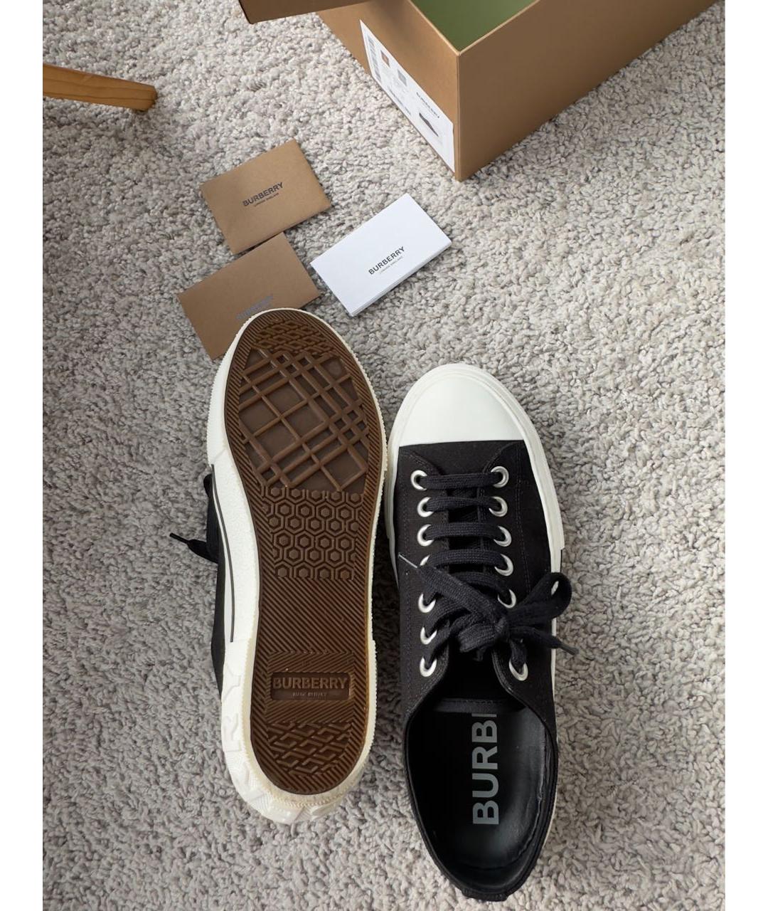 BURBERRY Черные текстильные кеды, фото 8