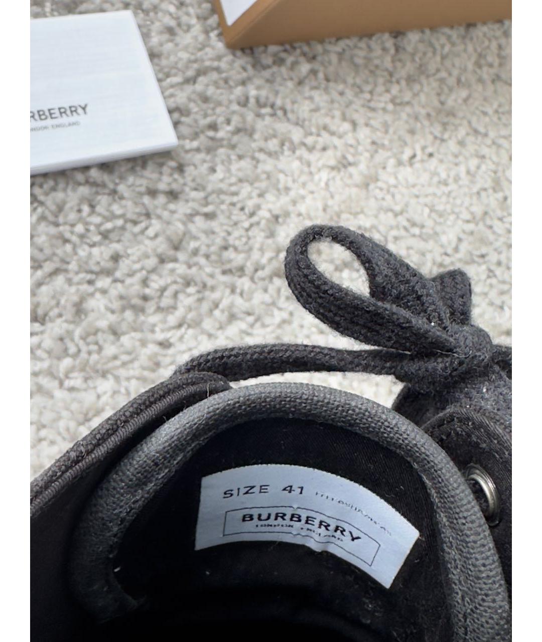 BURBERRY Черные текстильные кеды, фото 7