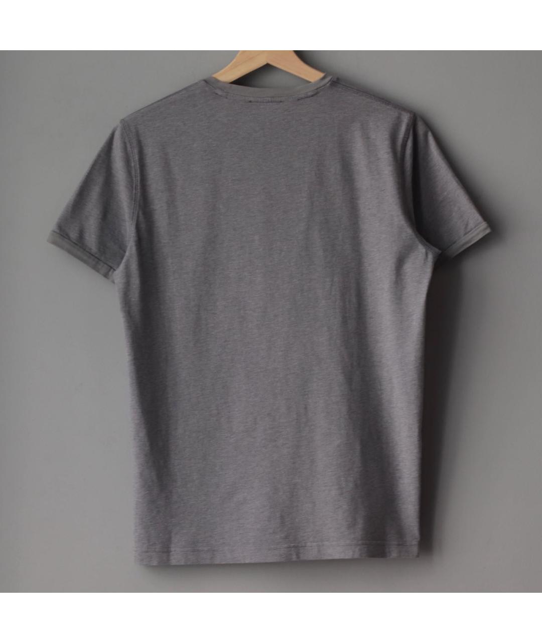 EMPORIO ARMANI Серая хлопковая футболка, фото 2