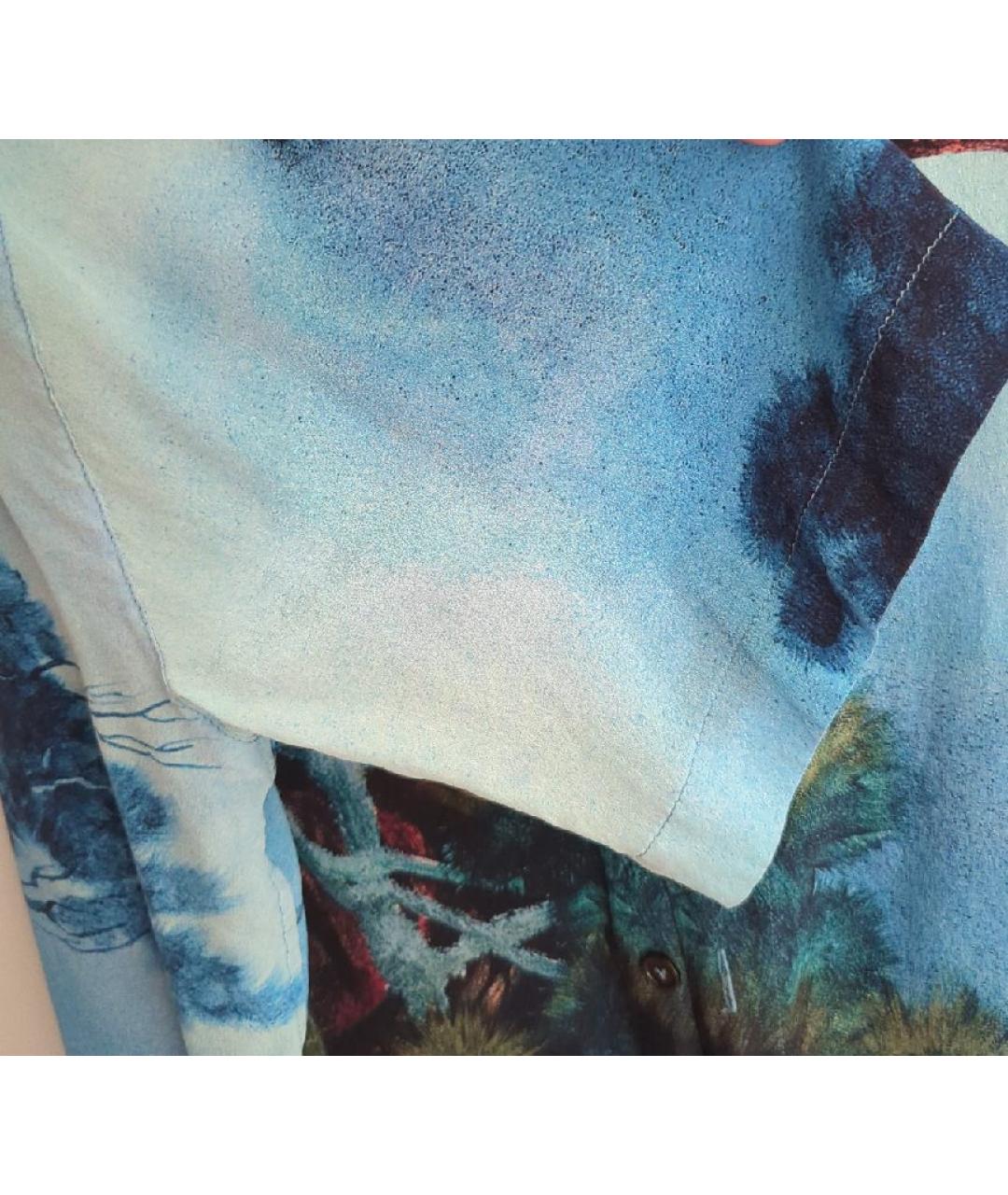 VALENTINO Мульти шелковая кэжуал рубашка, фото 4