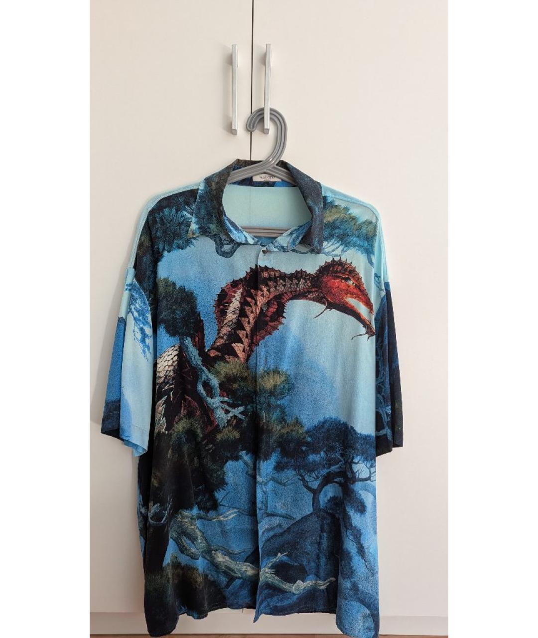 VALENTINO Мульти шелковая кэжуал рубашка, фото 5