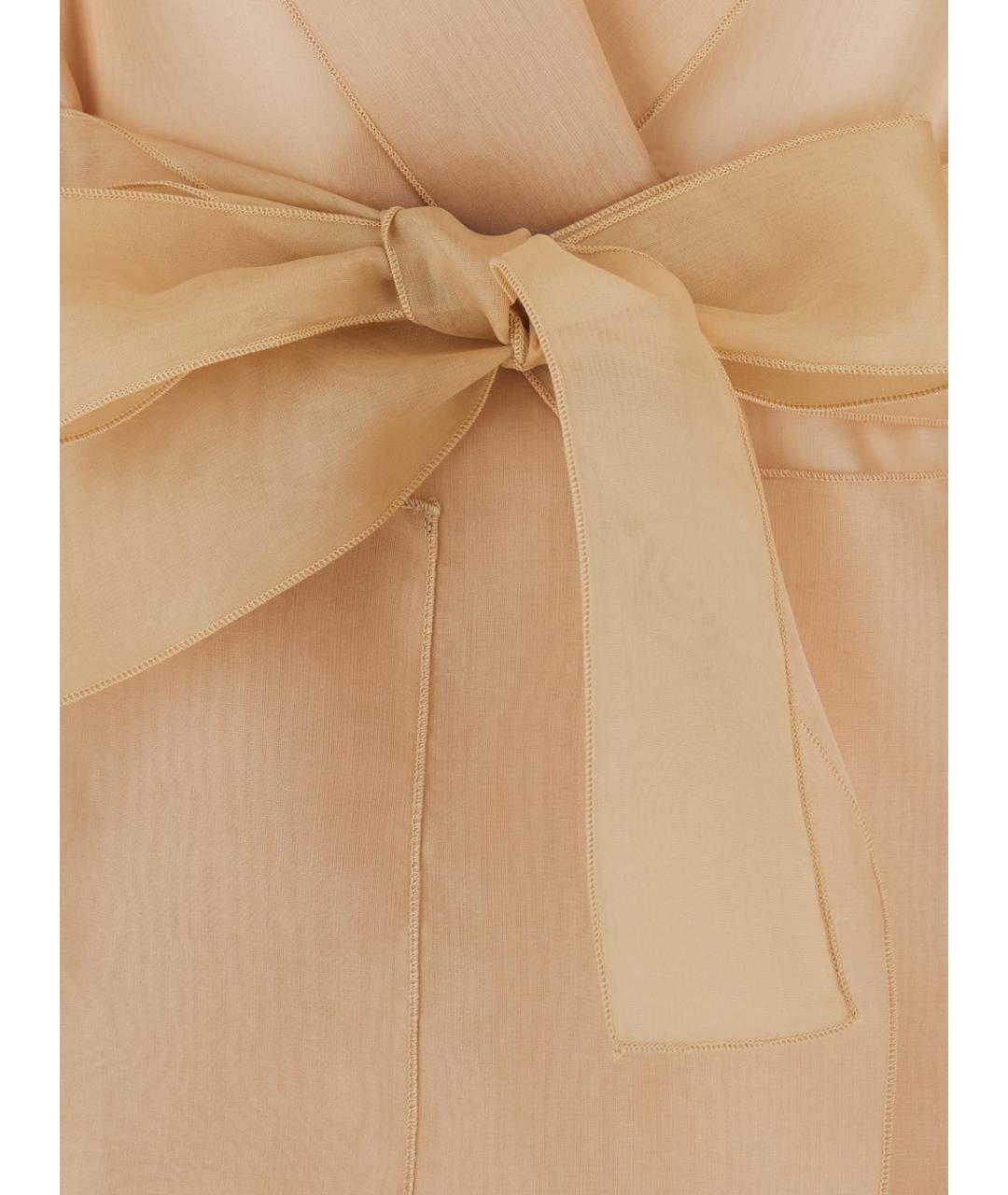 ANTONELLI Бежевый шелковый жакет/пиджак, фото 3