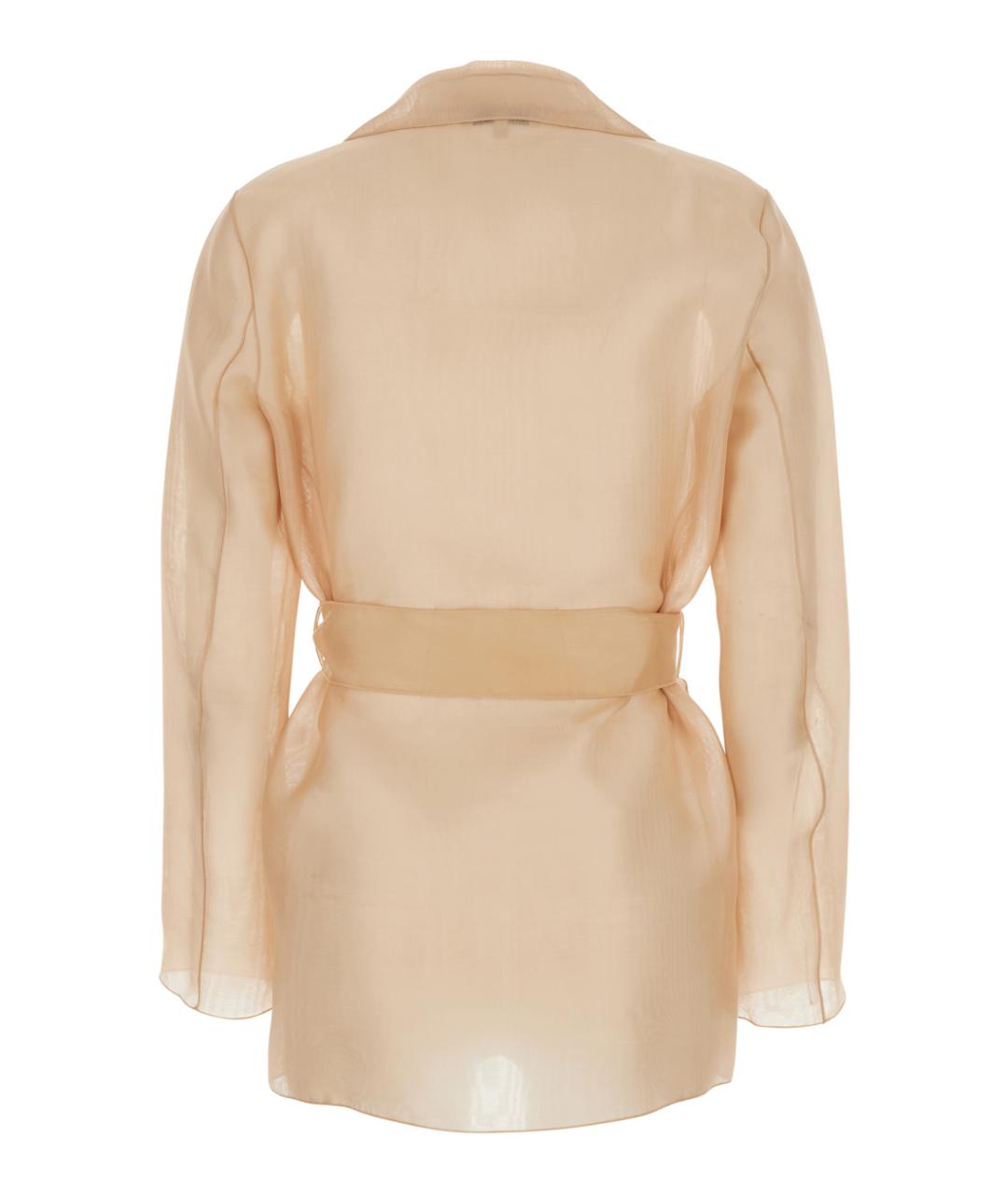 ANTONELLI Бежевый шелковый жакет/пиджак, фото 2
