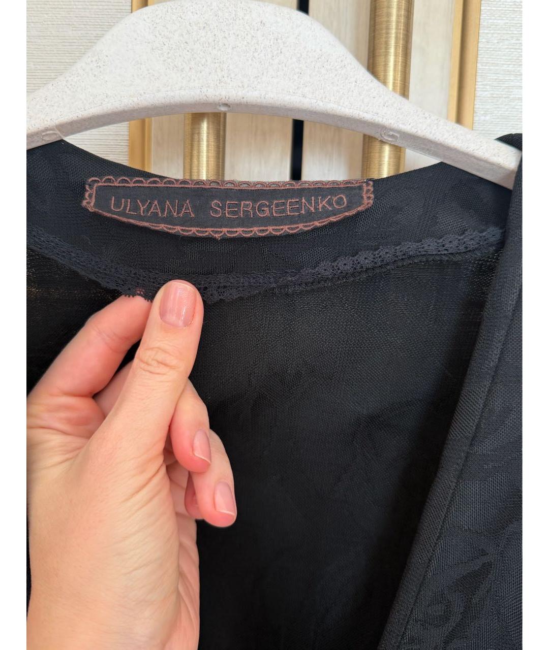 ULYANA SERGEENKO Черное вискозное вечернее платье, фото 3