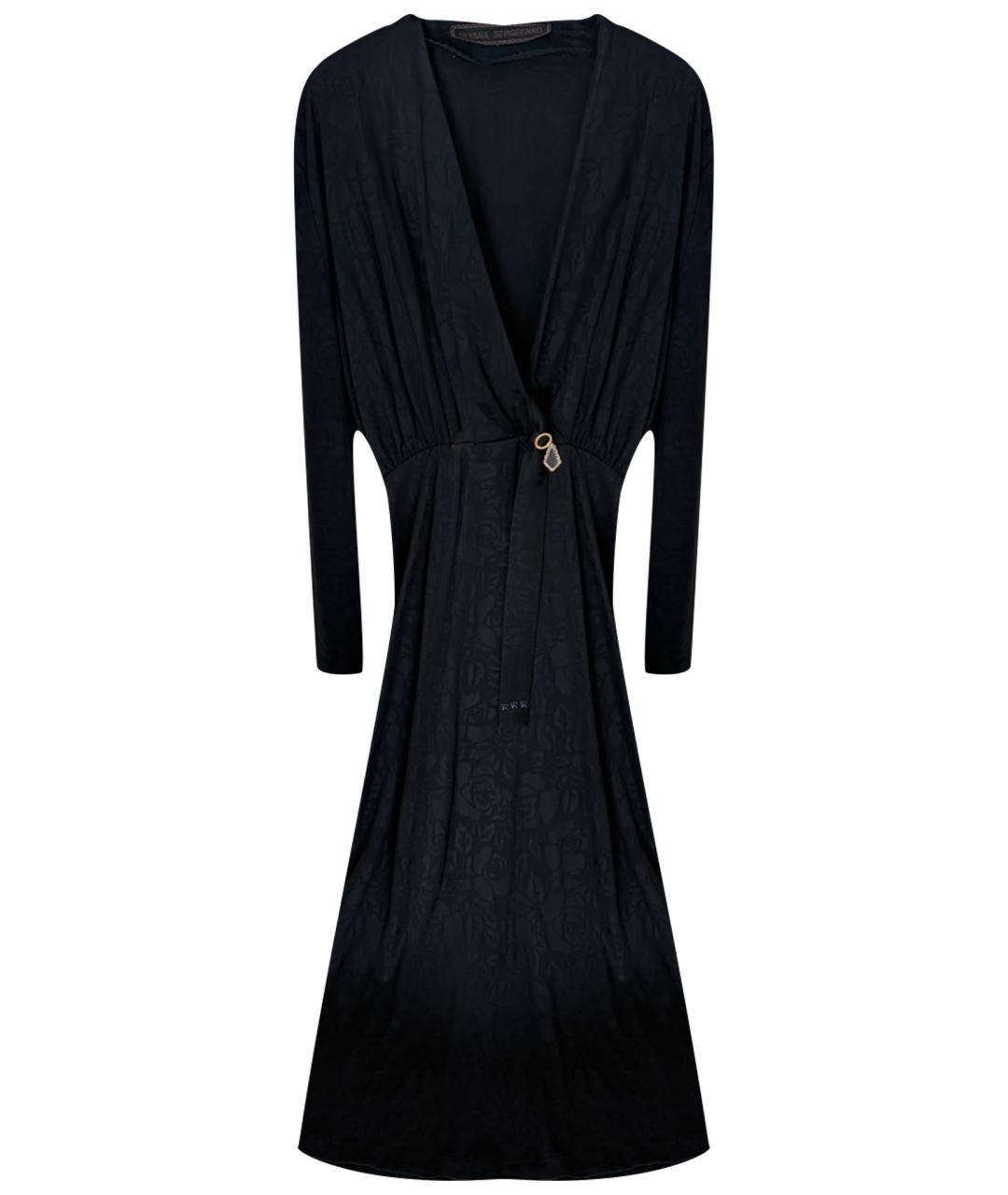 ULYANA SERGEENKO Черное вискозное вечернее платье, фото 1