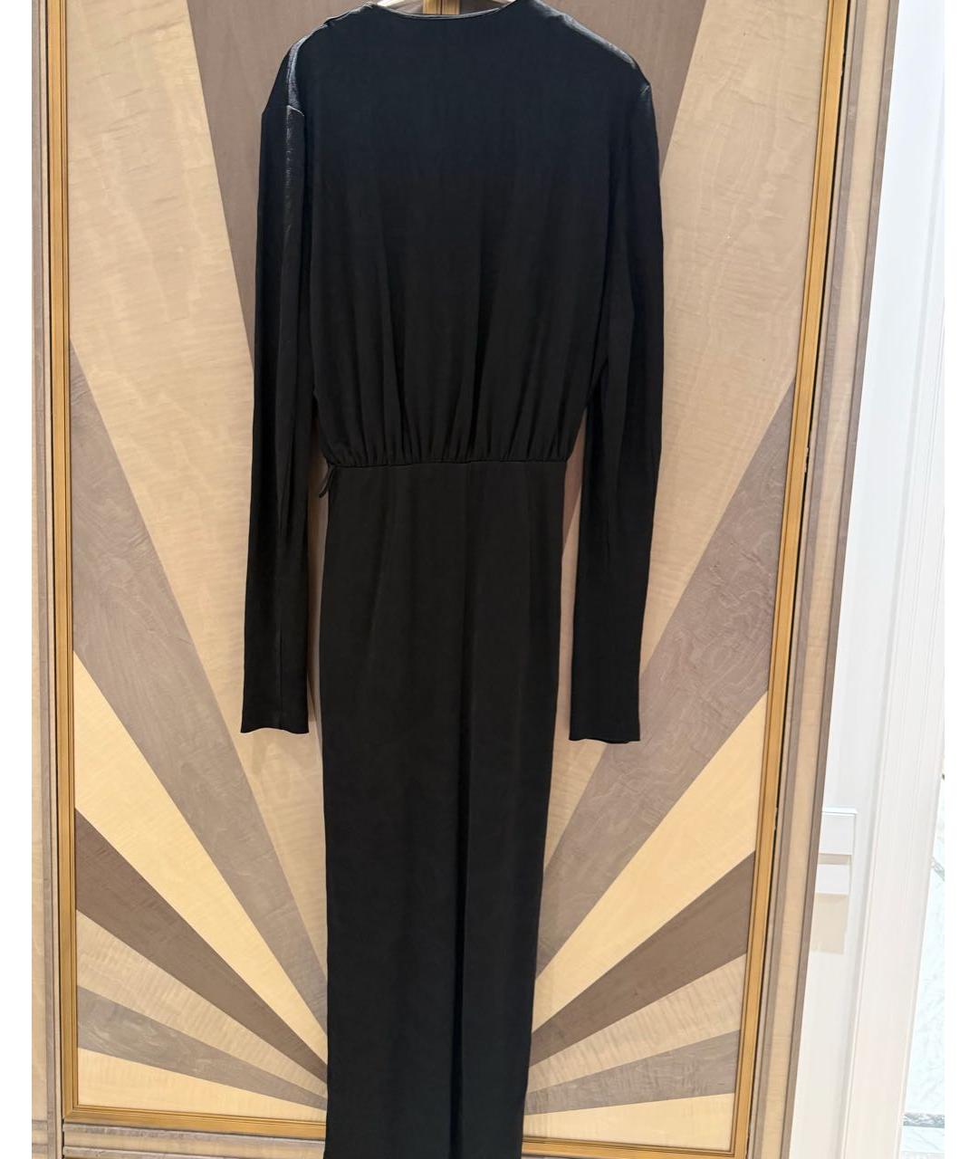 ULYANA SERGEENKO Черное вискозное вечернее платье, фото 2