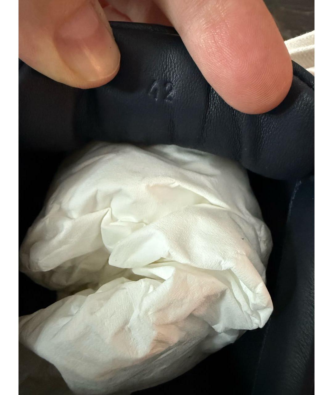 HERMES Темно-синие кожаные низкие кроссовки / кеды, фото 8