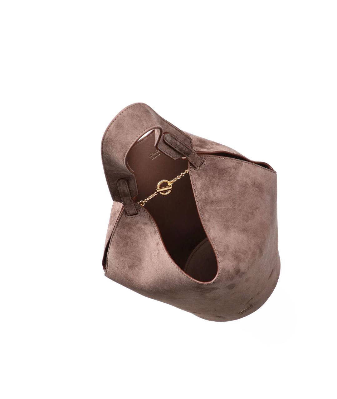 KHAITE Бежевая замшевая сумка тоут, фото 4