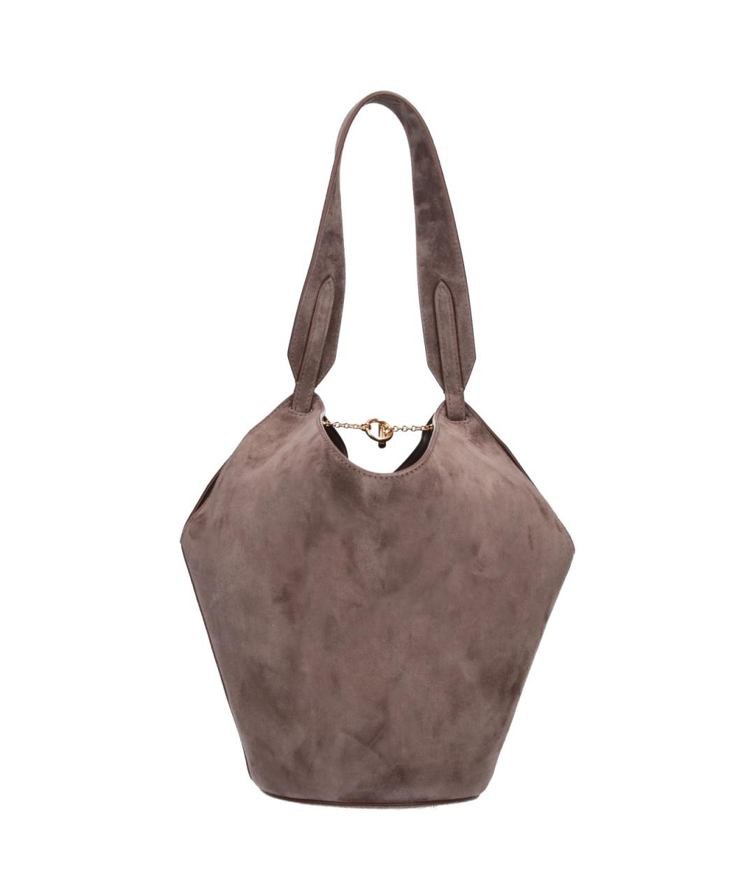 KHAITE Бежевая замшевая сумка тоут, фото 3