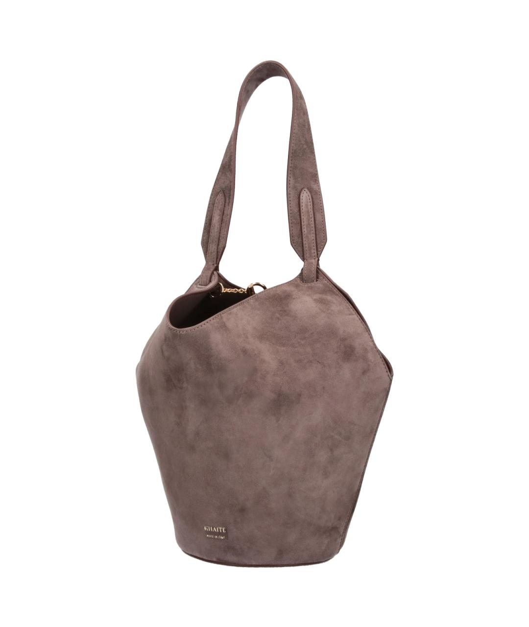KHAITE Бежевая замшевая сумка тоут, фото 2