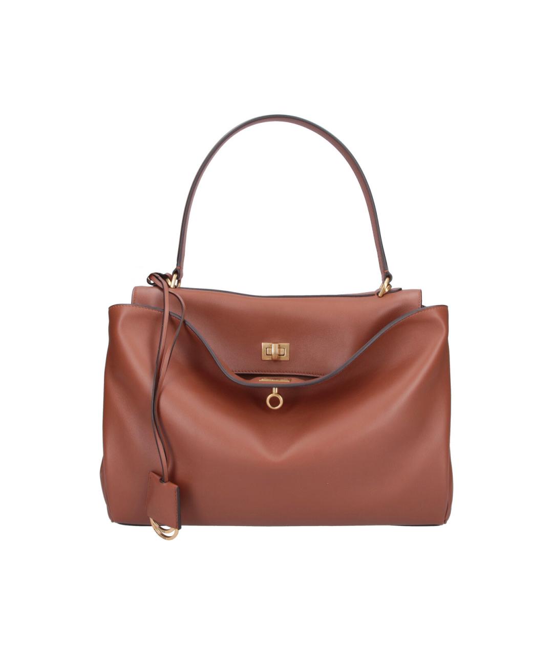 BALENCIAGA Коричневая кожаная сумка тоут, фото 1