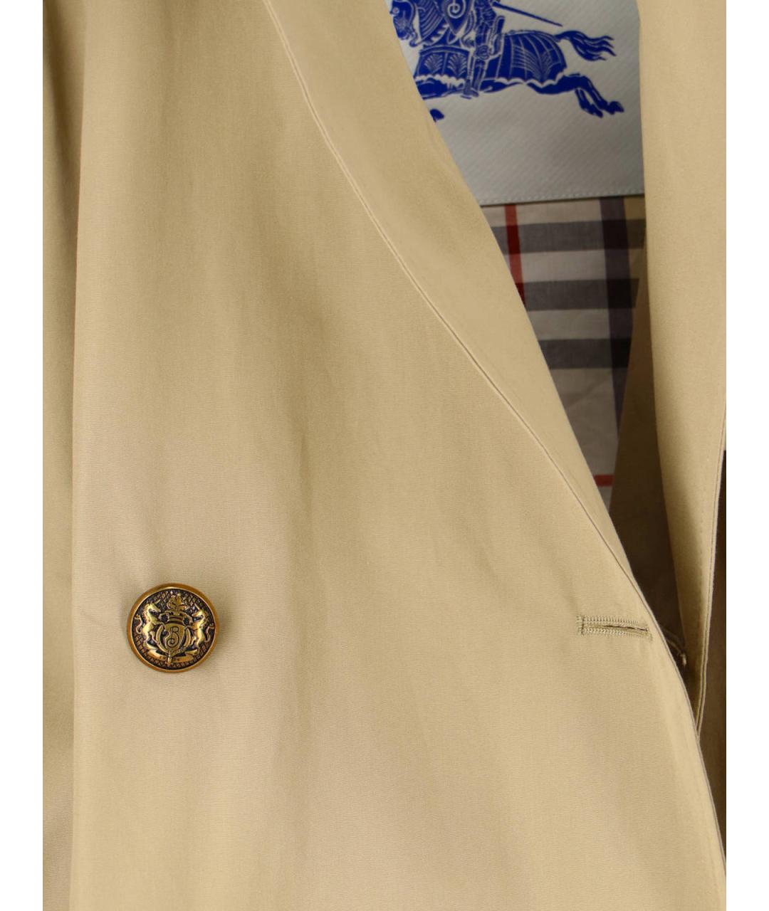 BURBERRY Бежевый хлопковый тренч/плащ, фото 5