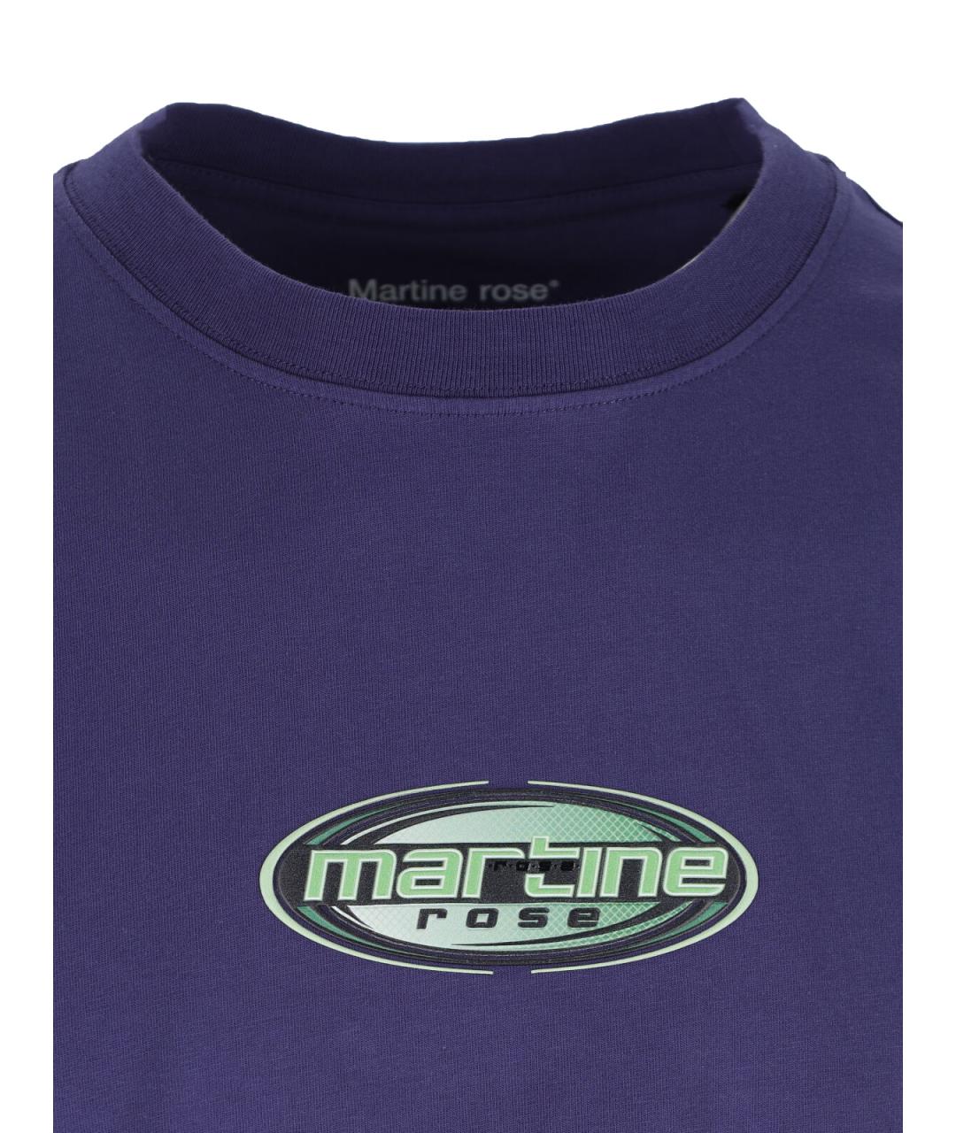 MARTINE ROSE Фиолетовая хлопковая футболка, фото 3