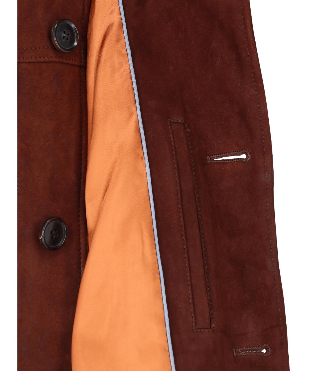 PAUL SMITH Коричневая замшевая куртка, фото 4