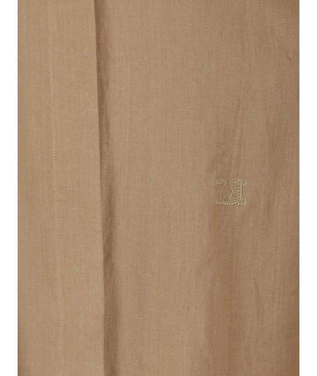 MAX MARA Коричневая льняная рубашка, фото 3