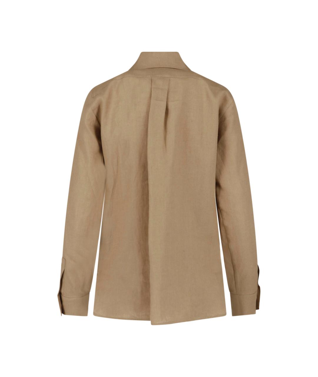 MAX MARA Коричневая льняная рубашка, фото 2