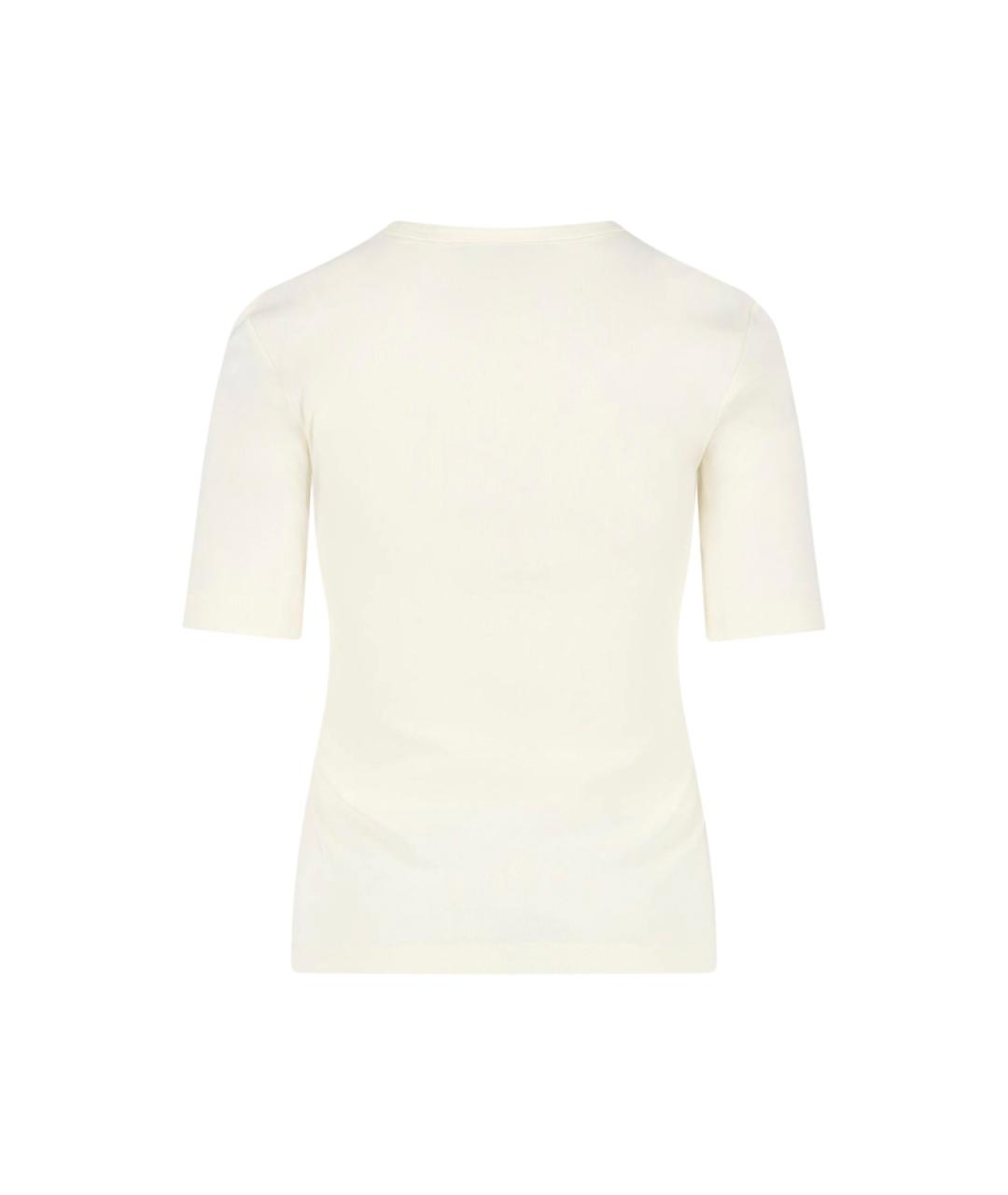 MAISON KITSUNE Бежевая хлопковая футболка, фото 2