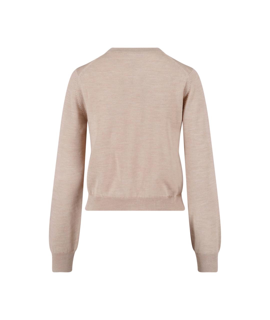 MAISON KITSUNE Бежевый шерстяной кардиган, фото 2