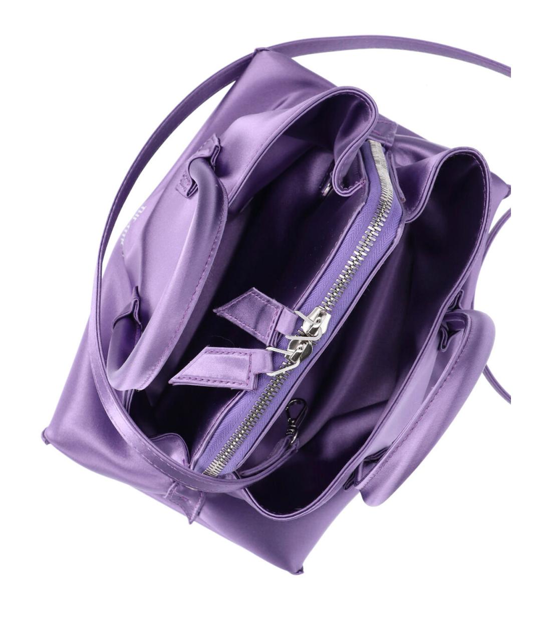 THE ATTICO Фиолетовая тканевая сумка с короткими ручками, фото 4