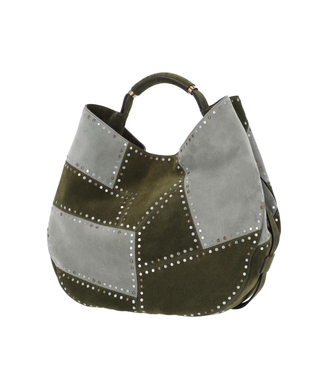 MOSCHINO Зеленая кожаная сумка тоут, фото 2