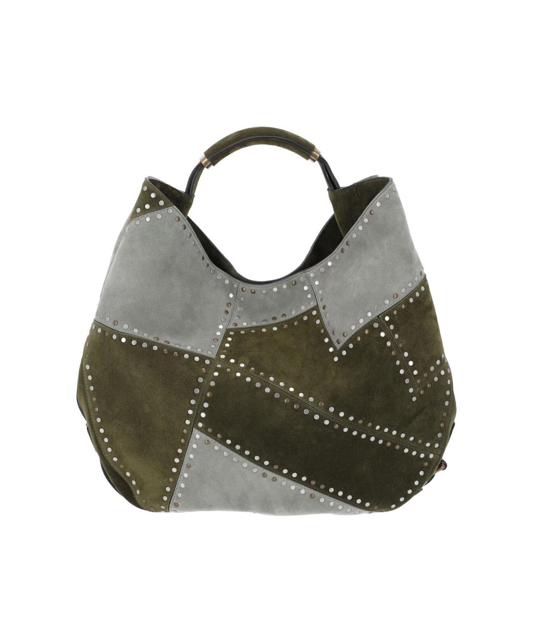 MOSCHINO Зеленая кожаная сумка тоут, фото 3