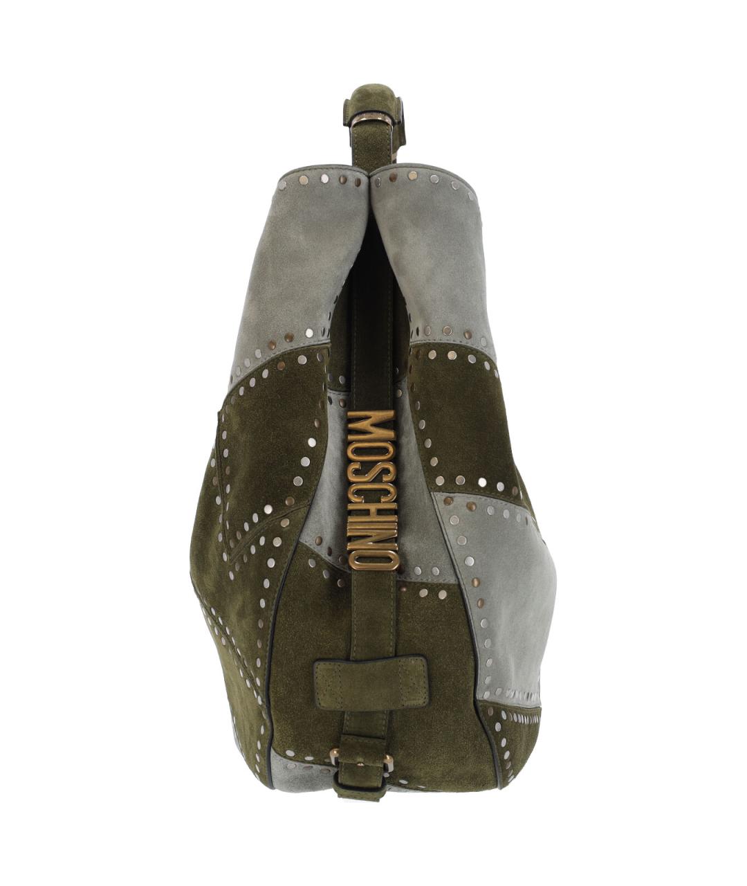 MOSCHINO Зеленая кожаная сумка тоут, фото 5