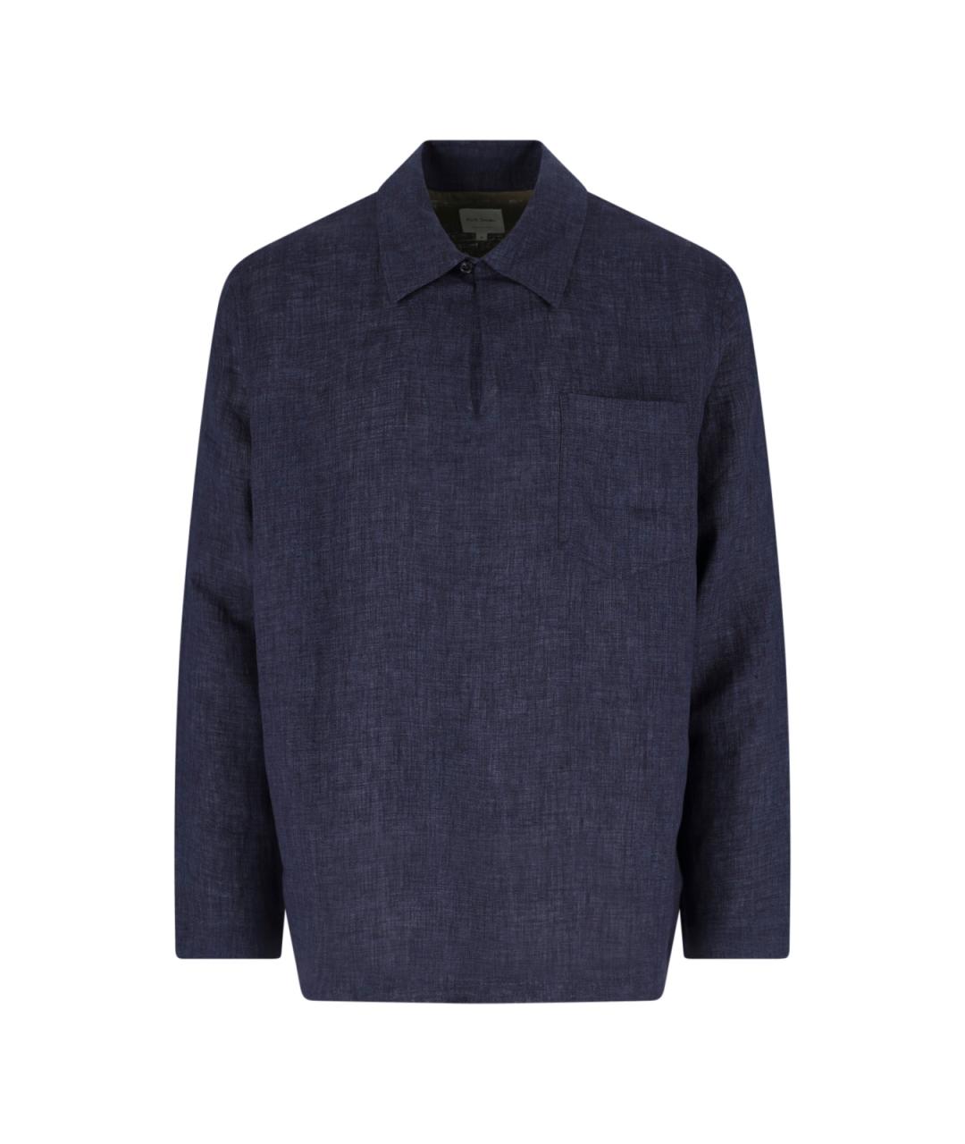 PAUL SMITH Синяя льняная кэжуал рубашка, фото 1