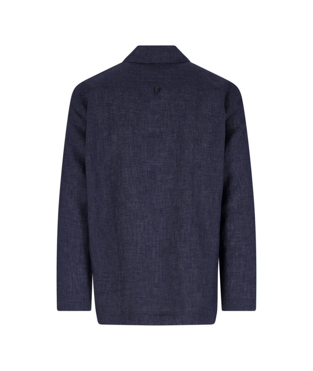 PAUL SMITH Синяя льняная кэжуал рубашка, фото 2