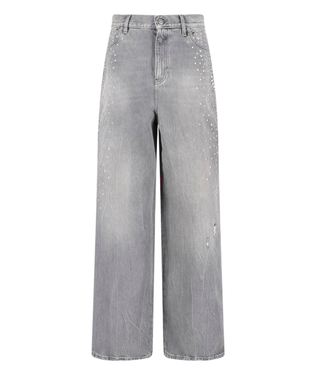 GOLDEN GOOSE DELUXE BRAND Серые хлопковые прямые джинсы, фото 1