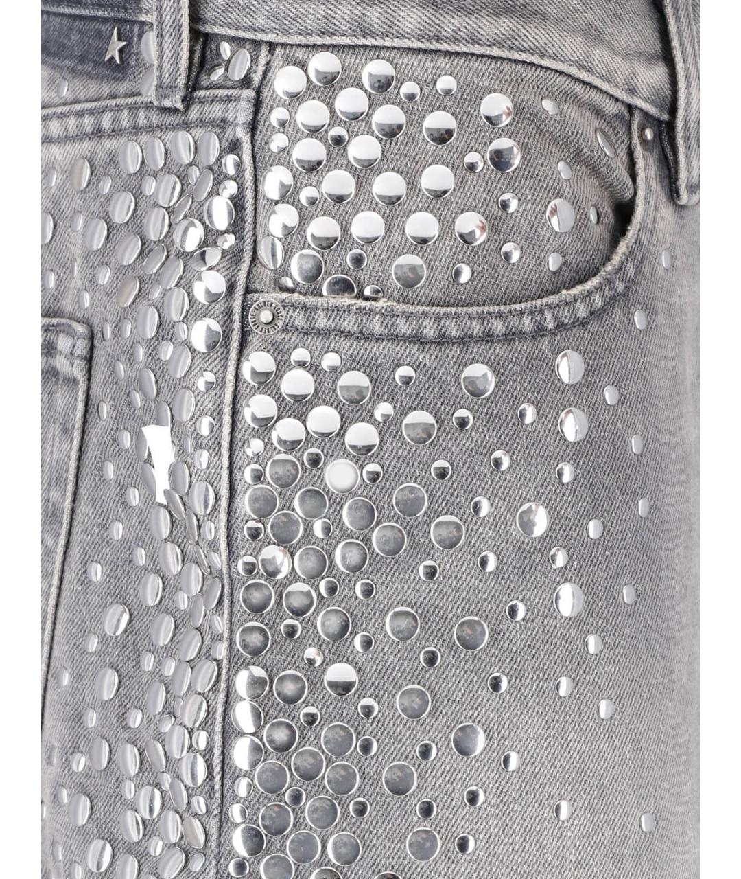 GOLDEN GOOSE DELUXE BRAND Серые хлопковые прямые джинсы, фото 4