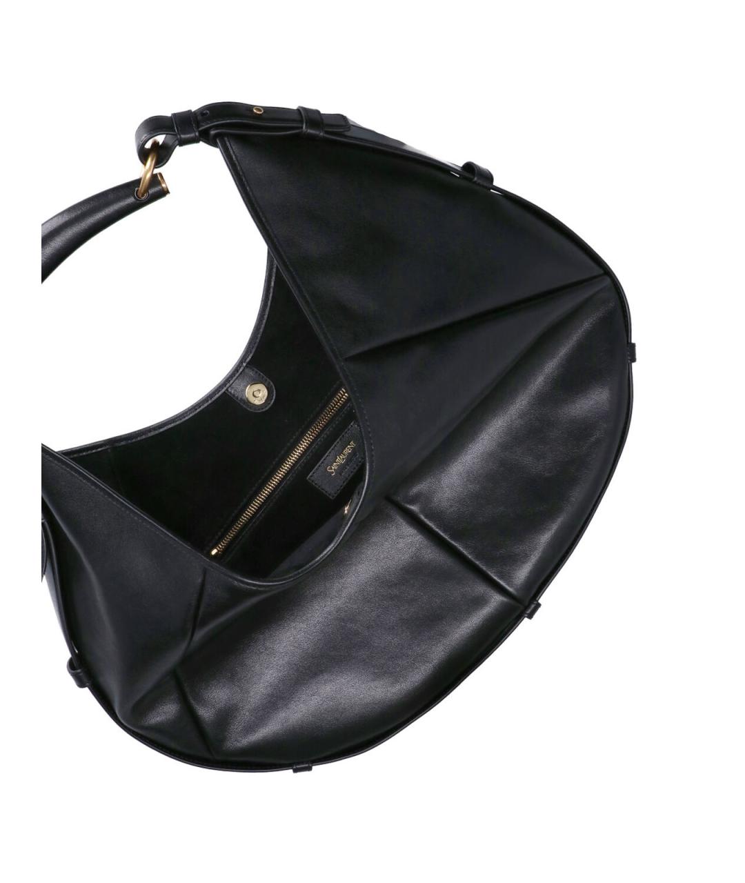SAINT LAURENT Черная кожаная сумка через плечо, фото 4