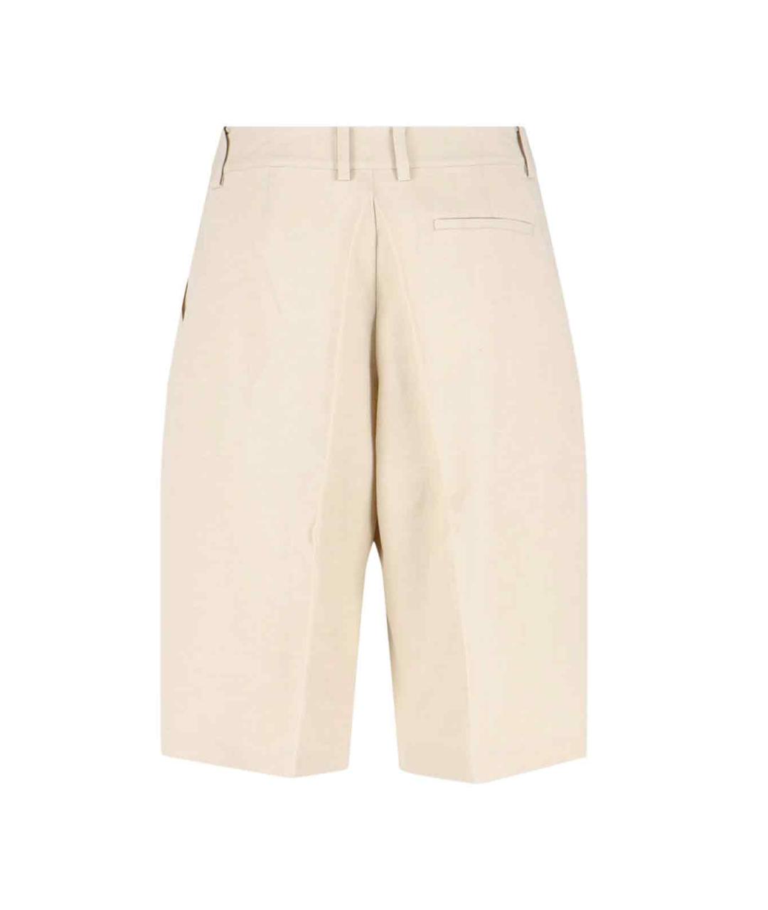 THE FRANKIE SHOP Бежевые льняные шорты, фото 2