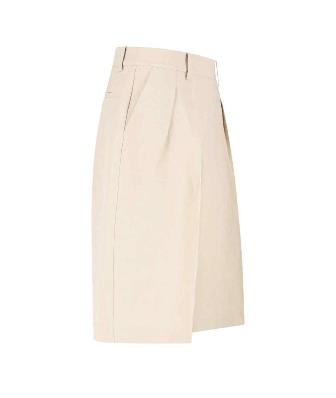 THE FRANKIE SHOP Бежевые льняные шорты, фото 3