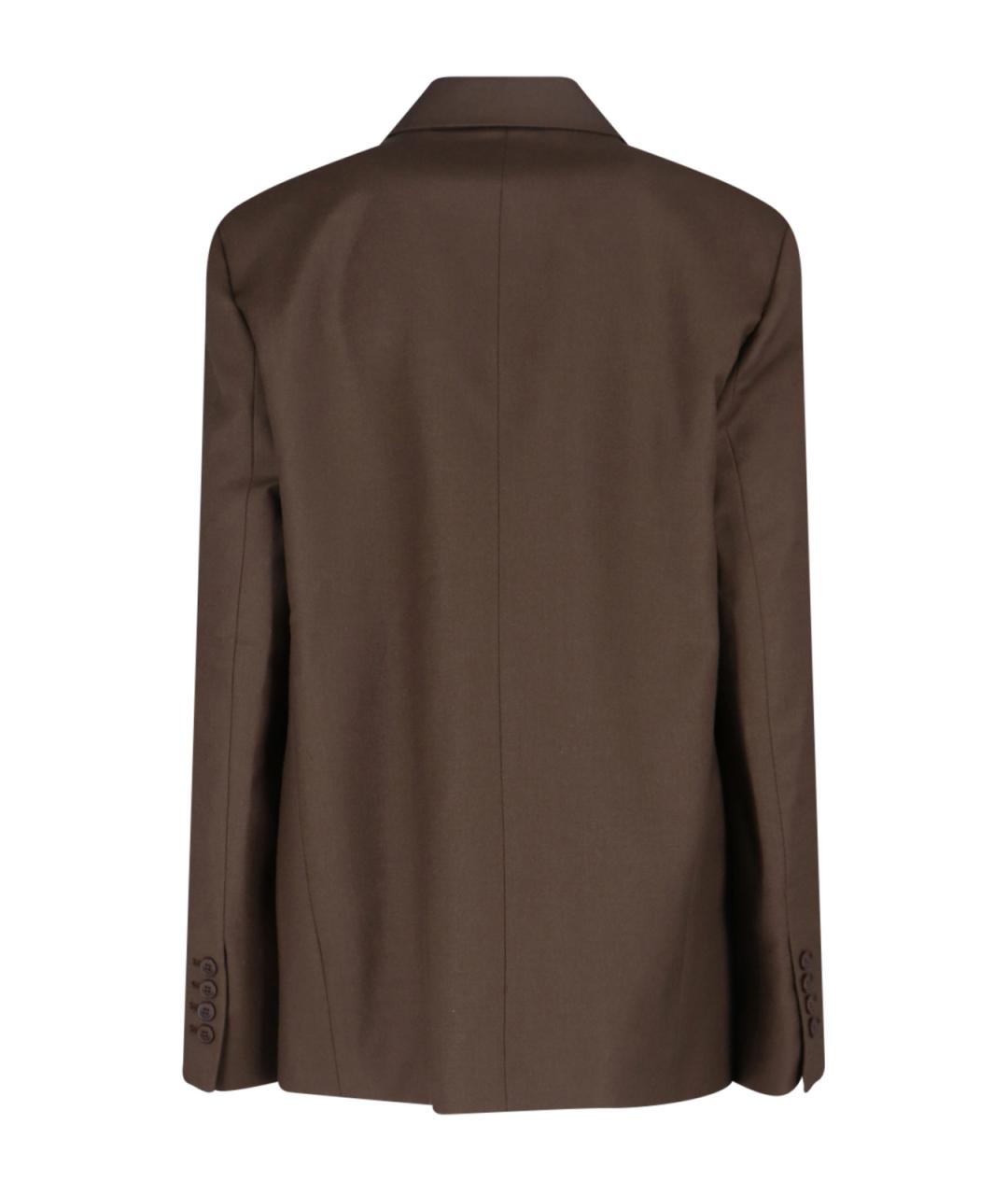 THE FRANKIE SHOP Коричневый шерстяной жакет/пиджак, фото 2