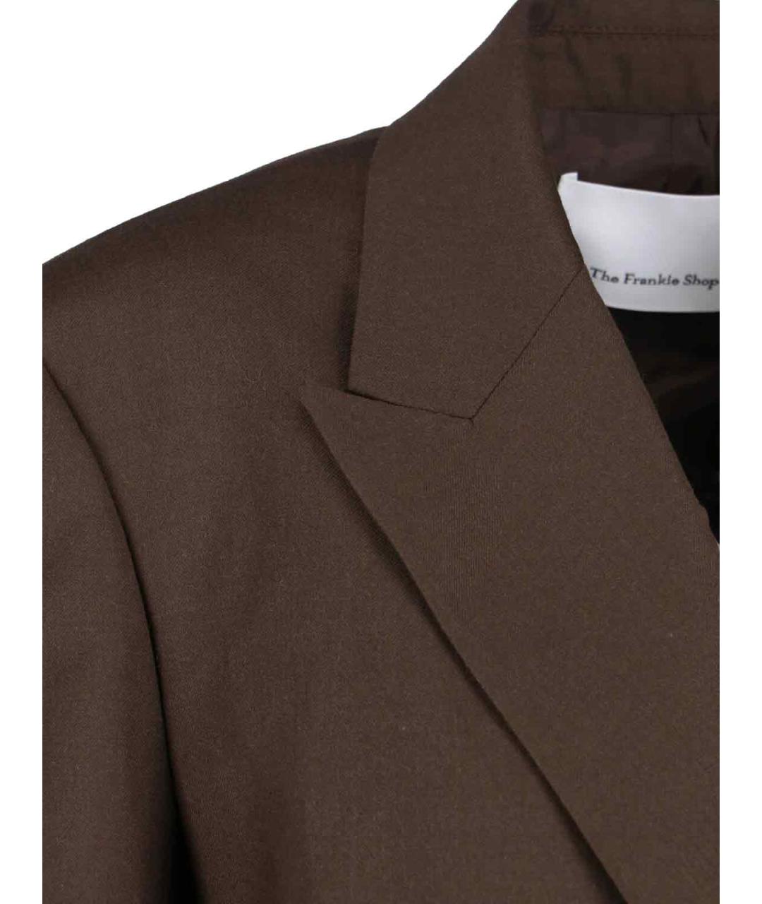 THE FRANKIE SHOP Коричневый шерстяной жакет/пиджак, фото 5