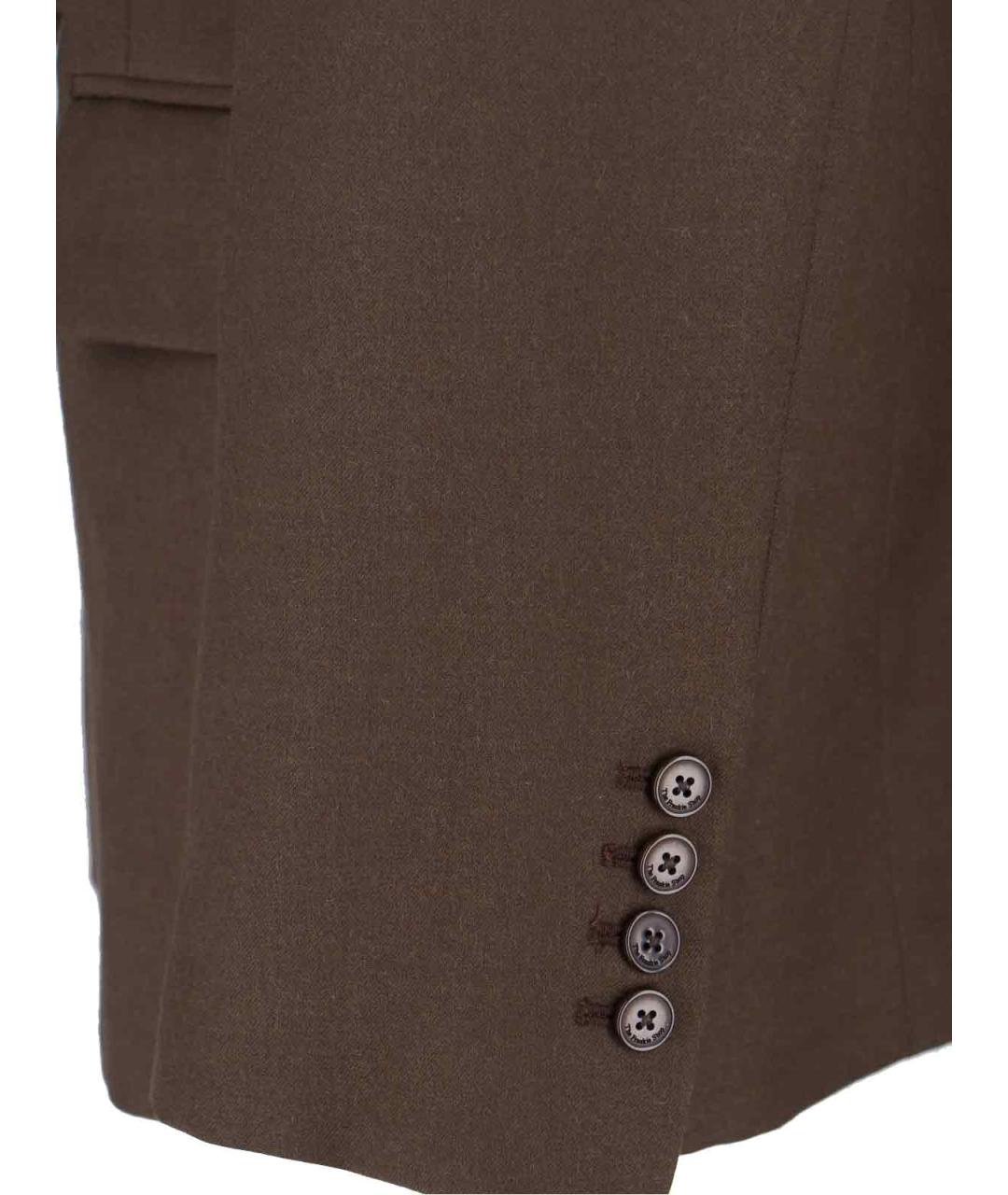 THE FRANKIE SHOP Коричневый шерстяной жакет/пиджак, фото 3